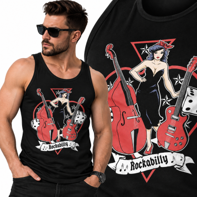 TANK TOP HORROR ROCKABILLY GIRL 50S